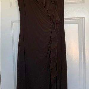 NWT Polo Ralph Lauren Brown Ruffle Dress size 6